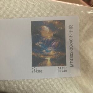 Paint by number moon and mountain